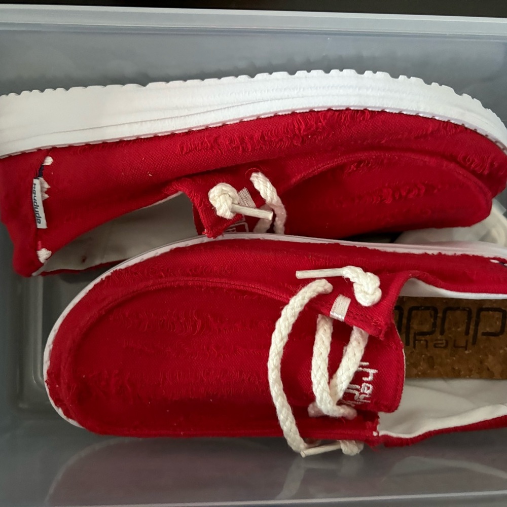 Hey Dude WOMENS Red Moccasins